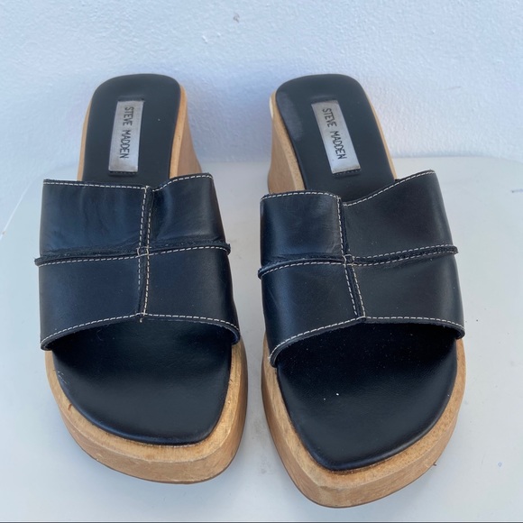 Vintage Steve Madden Clog Platform Slide Sandals - Picture 2 of 8
